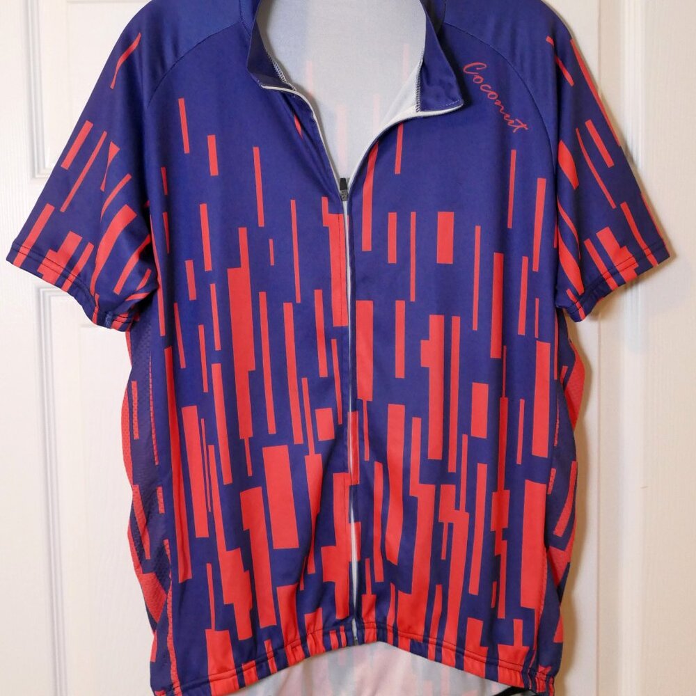 Blue and Vermilion Men's Cycling Jersey